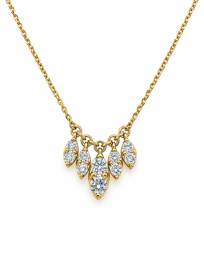 Yellow Gold Leaf Charm Necklace