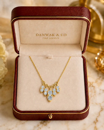 Yellow Gold Leaf Charm Necklace