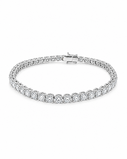 Round Diamond Tennis Bracelet in White Metal