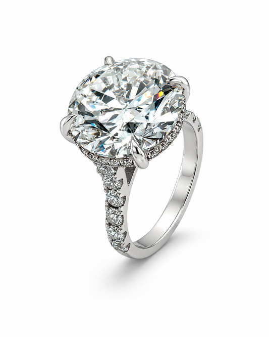 Round-Cut Diamond Halo Engagement Ring