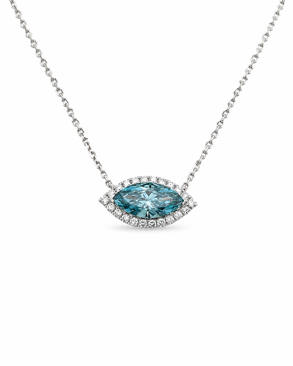 Marquise Blue Gemstone Evil Eye Necklace
