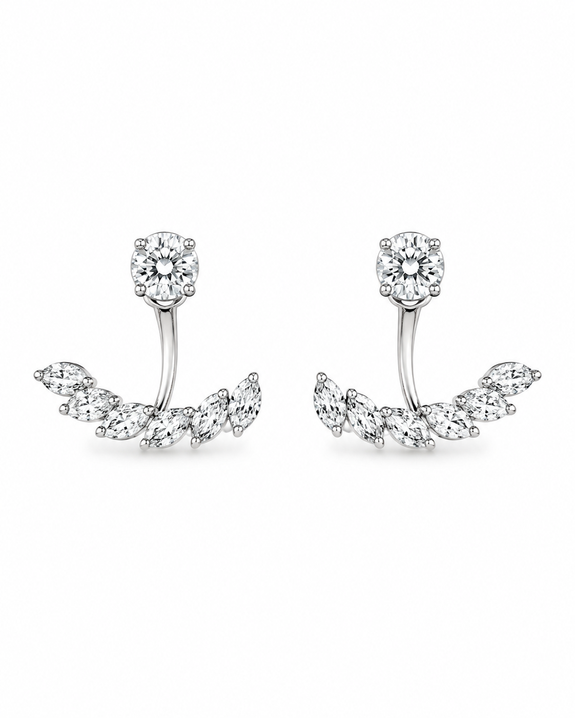 Diamond Wrap Earrings in White Gold