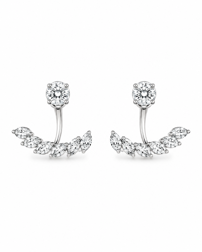 Diamond Wrap Earrings in White Gold