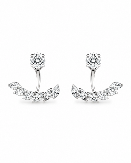 Diamond Wrap Earrings in White Gold