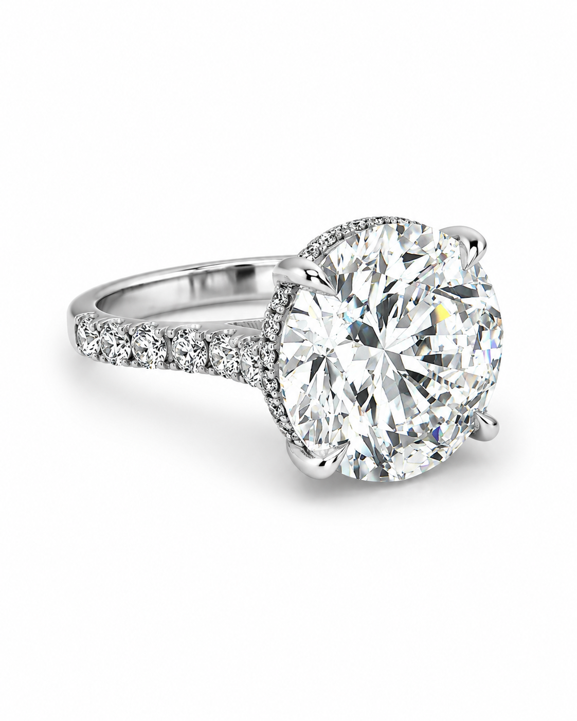 Round-Cut Diamond Halo Engagement Ring