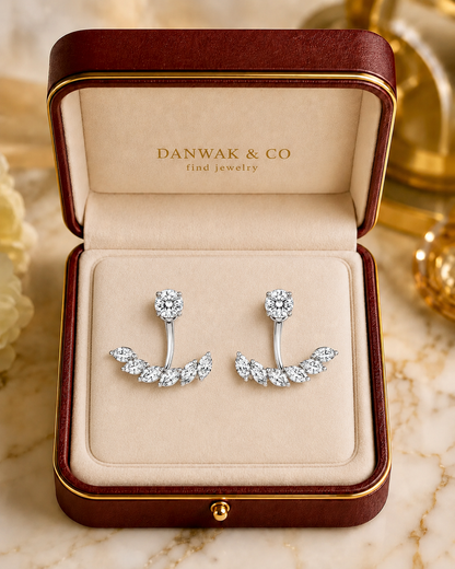 Diamond Wrap Earrings in White Gold