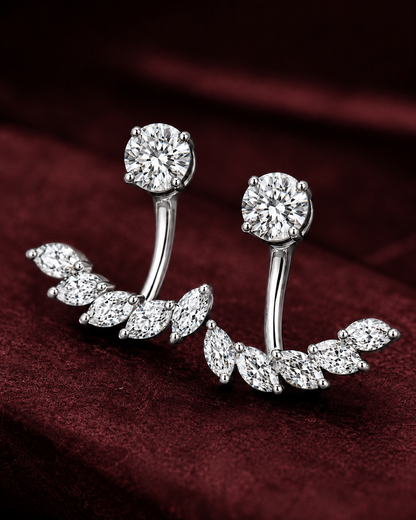 Diamond Wrap Earrings in White Gold
