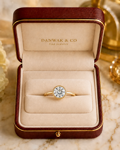Round Brilliant Bezel Diamond Ring in Yellow Gold
