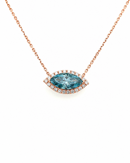 Marquise Blue Gemstone Evil Eye Necklace