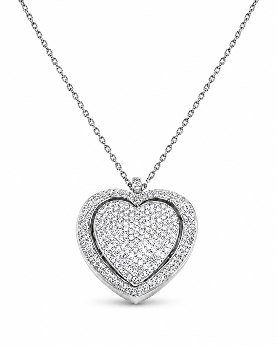 Pavé Diamond Heart Pendant