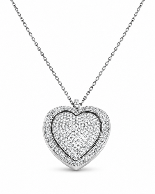 Pavé Diamond Heart Pendant