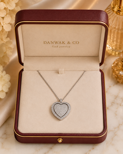Pavé Diamond Heart Pendant