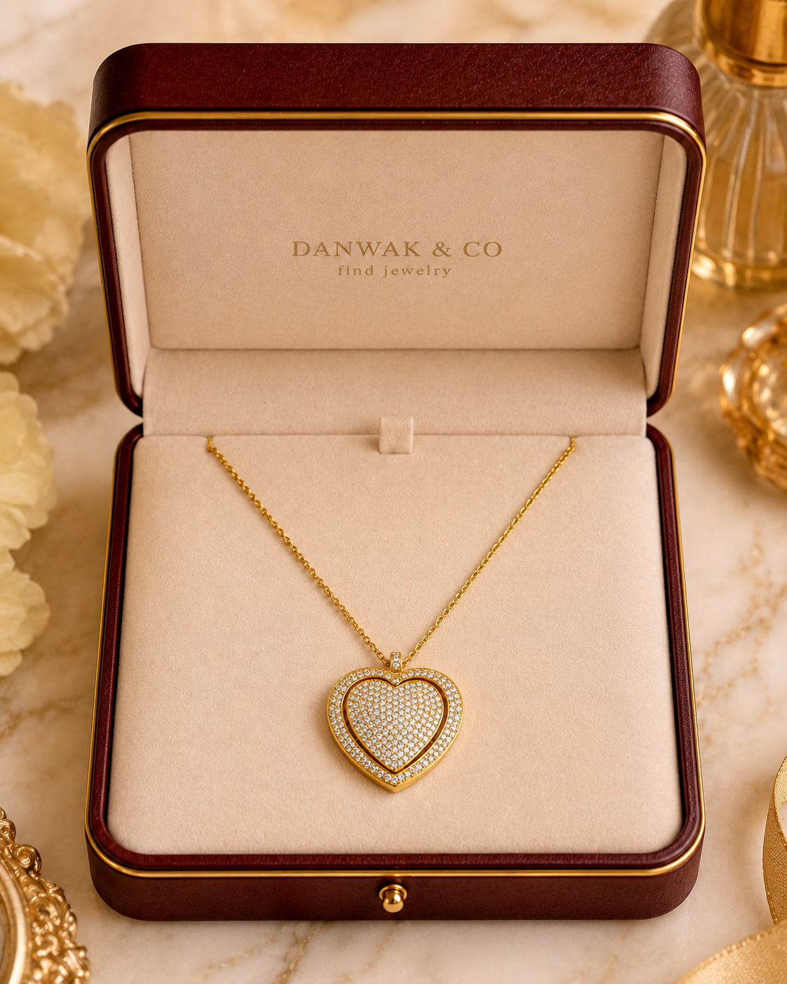 Pavé Diamond Heart Pendant